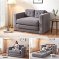Artiss 2 Seater Corduroy Convertible Sofa Bed Pull Out Boneless Couch Grey SBED-M-FLD05-2S-GY