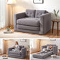 Artiss 2 Seater Corduroy Convertible Sofa Bed Pull Out Boneless Couch Grey SBED-M-FLD05-2S-GY