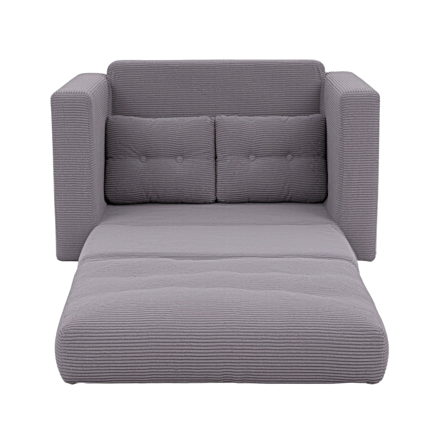 Artiss 2 Seater Corduroy Convertible Sofa Bed Pull Out Boneless Couch Grey SBED-M-FLD05-2S-GY