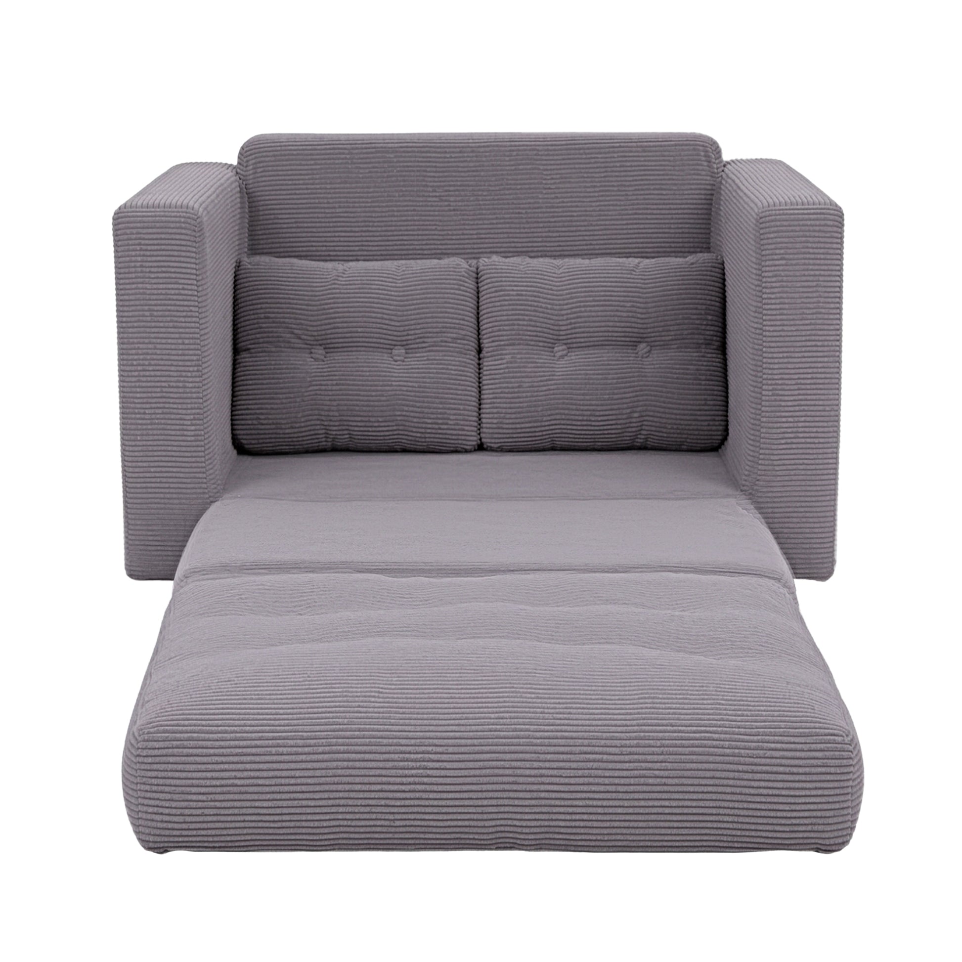 Artiss 2 Seater Corduroy Convertible Sofa Bed Pull Out Boneless Couch Grey SBED-M-FLD05-2S-GY