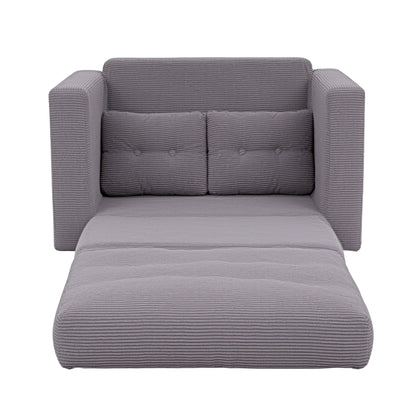 Artiss 2 Seater Corduroy Convertible Sofa Bed Pull Out Boneless Couch Grey SBED-M-FLD05-2S-GY