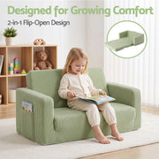 Artiss 2-in-1 Sofa Foam Couch with Side Pocket Light Green