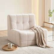 Artiss Single Small Boneless Couches for Living Room White Fabric SBED-M-TED-1S-BG