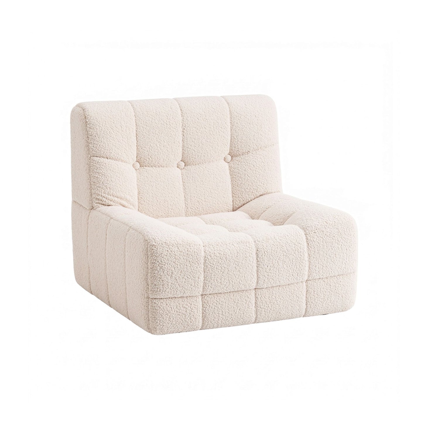 Artiss Single Small Boneless Couches for Living Room White Fabric SBED-M-TED-1S-BG