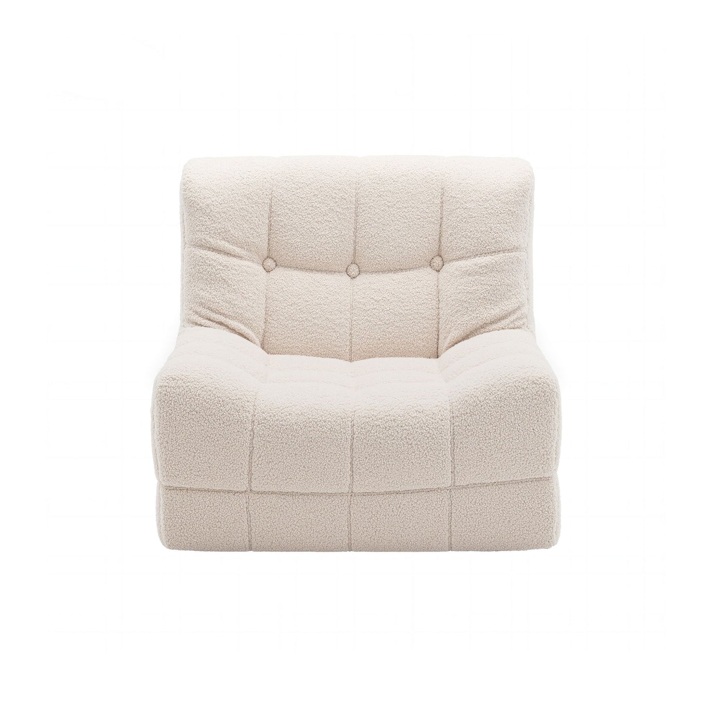 Artiss Single Small Boneless Couches for Living Room White Fabric SBED-M-TED-1S-BG