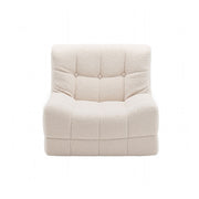 Artiss Single Small Boneless Couches for Living Room White Fabric SBED-M-TED-1S-BG