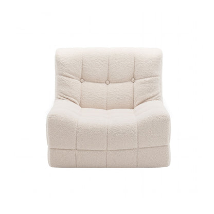Artiss Single Small Boneless Couches for Living Room White Fabric SBED-M-TED-1S-BG