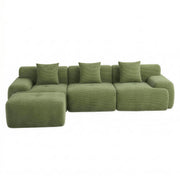 Artiss 300cm Modular Sofa Bed Comfort L-Shaped Sectional Boneless Couch Green SBED-O-CDY-4S-GN-ABC
