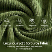 Artiss 300cm Modular Sofa Bed Comfort L-Shaped Sectional Boneless Couch Green SBED-O-CDY-4S-GN-ABC