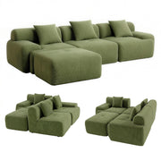 Artiss 300cm Modular Sofa Bed Comfort L-Shaped Sectional Boneless Couch Green SBED-O-CDY-4S-GN-ABC