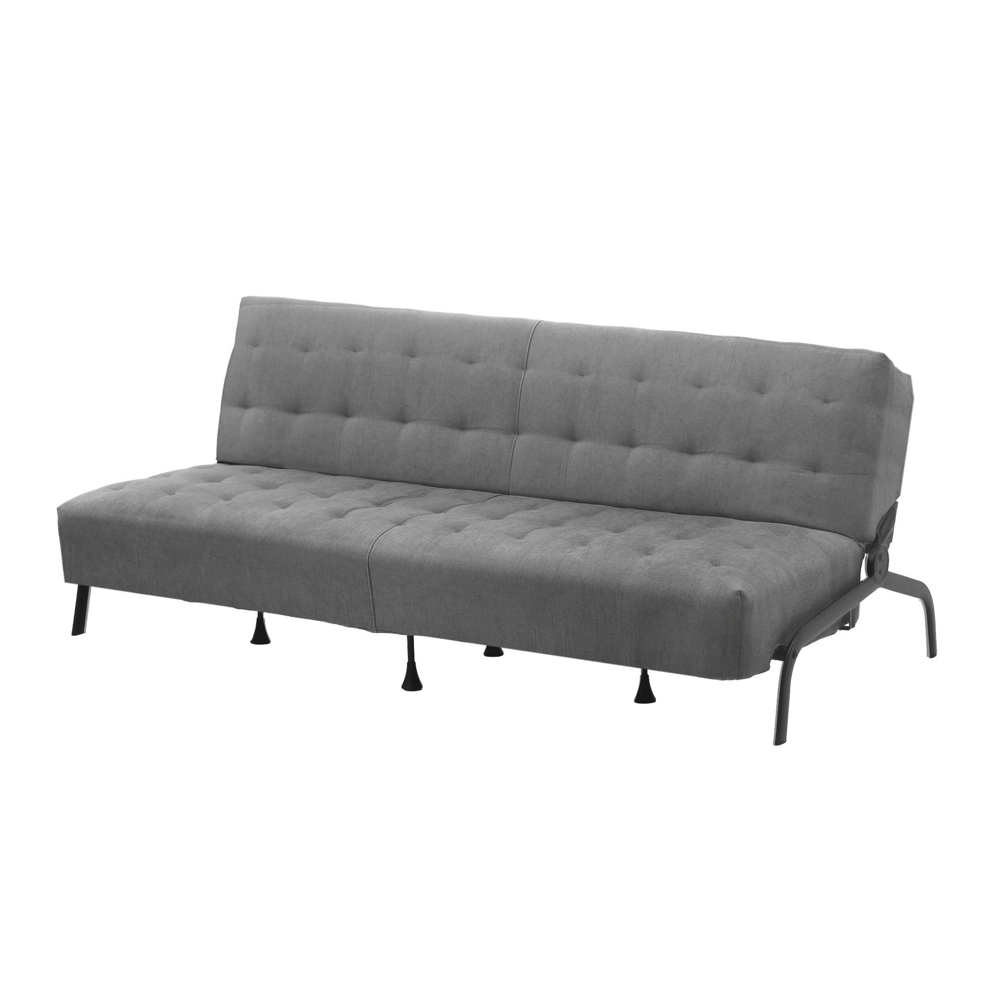 Artiss Sofa Bed, 1.9m 3-Seater Soft Innerspring Adjustable Couch Futon Chair for Apartment Dorm Living Room SBED-SPR-VEL8173-GY