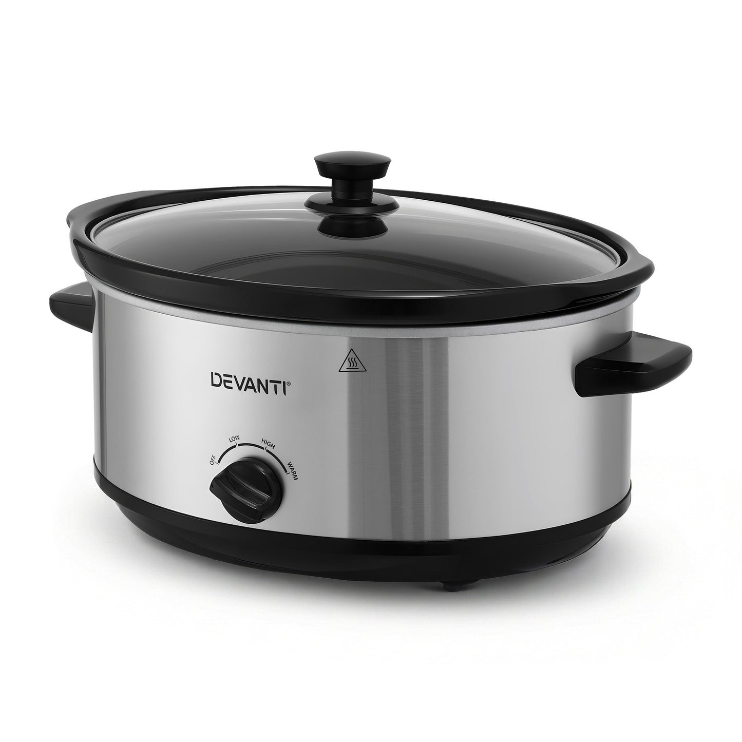 Devanti 6.5L Slow Cooker Electric Multi Cooker with 3 Heat Settings and Keep Warm Function SC-3G-6L-SI