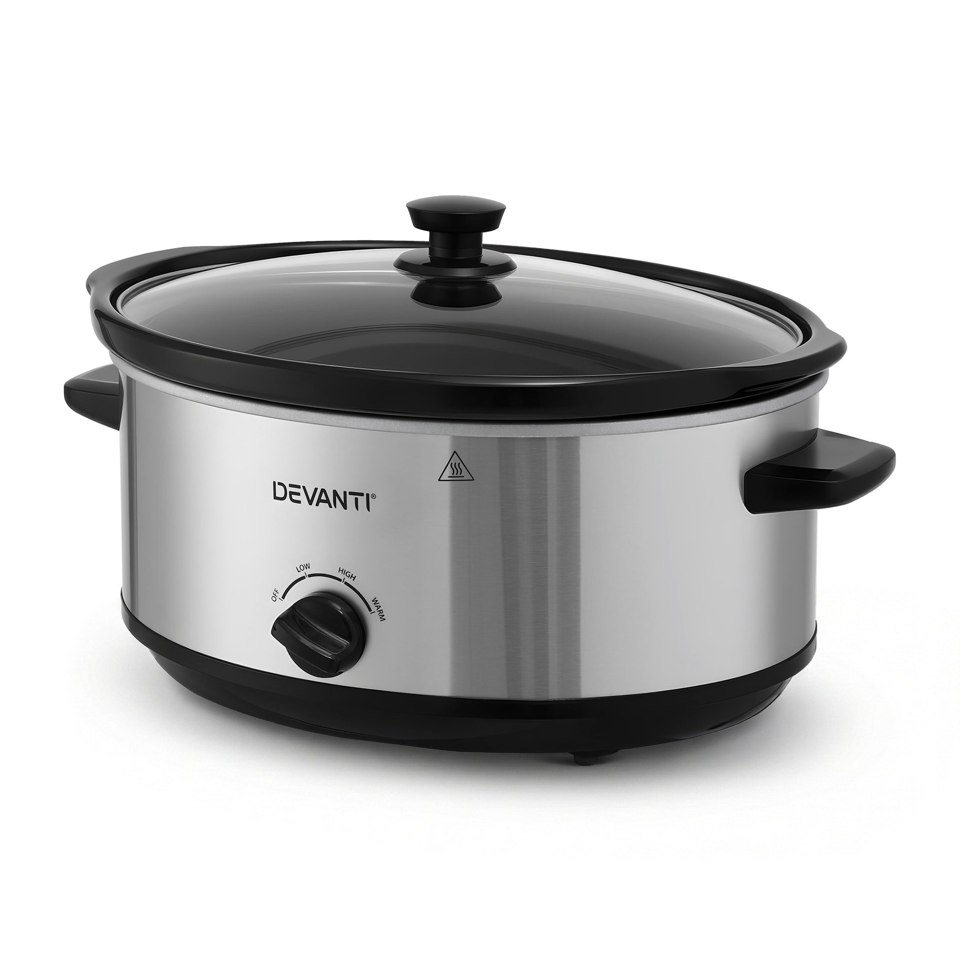 Devanti 6.5L Slow Cooker Electric Multi Cooker with 3 Heat Settings and Keep Warm Function SC-3G-6L-SI