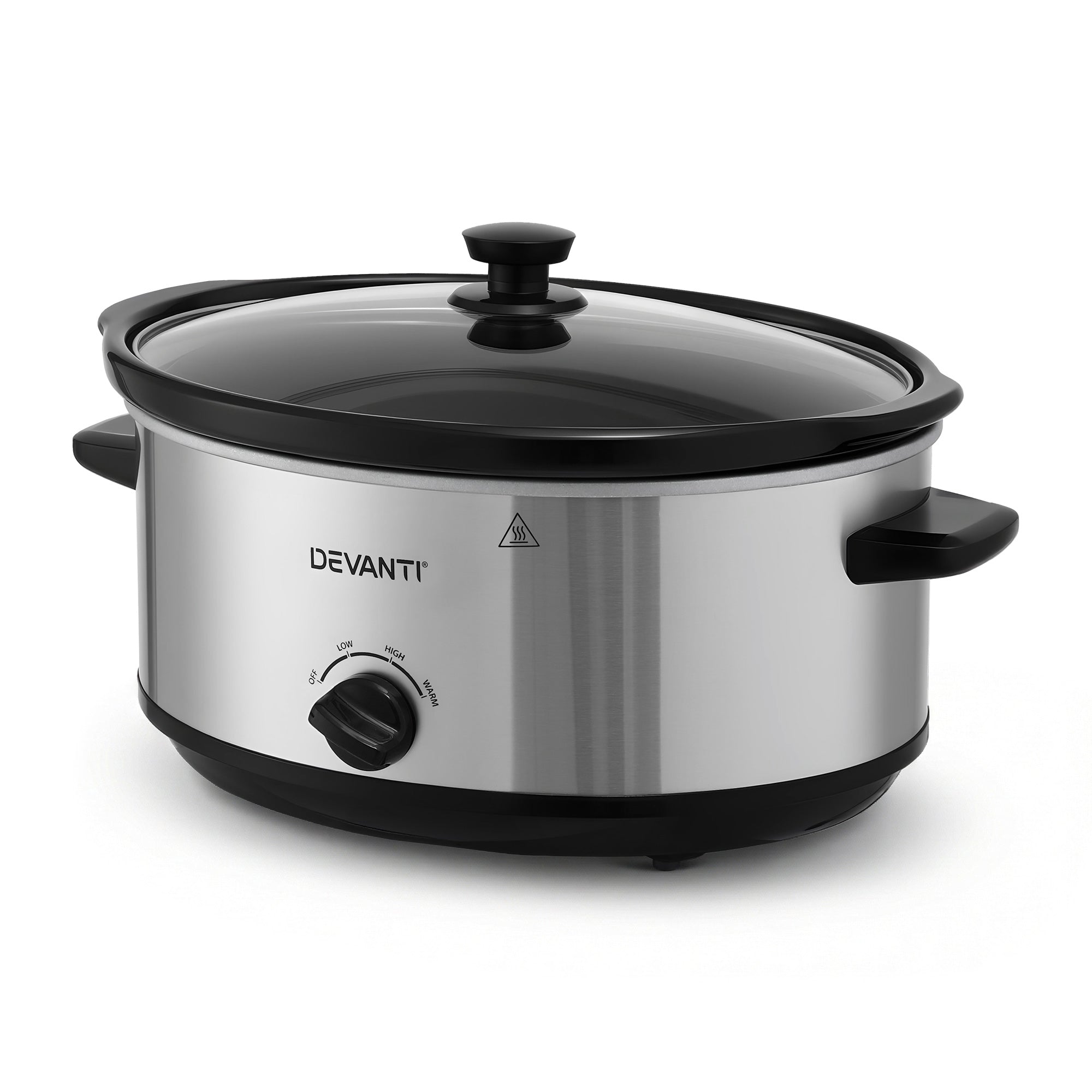 Devanti 6.5L Slow Cooker Electric Multi Cooker with 3 Heat Settings and Keep Warm Function SC-3G-6L-SI
