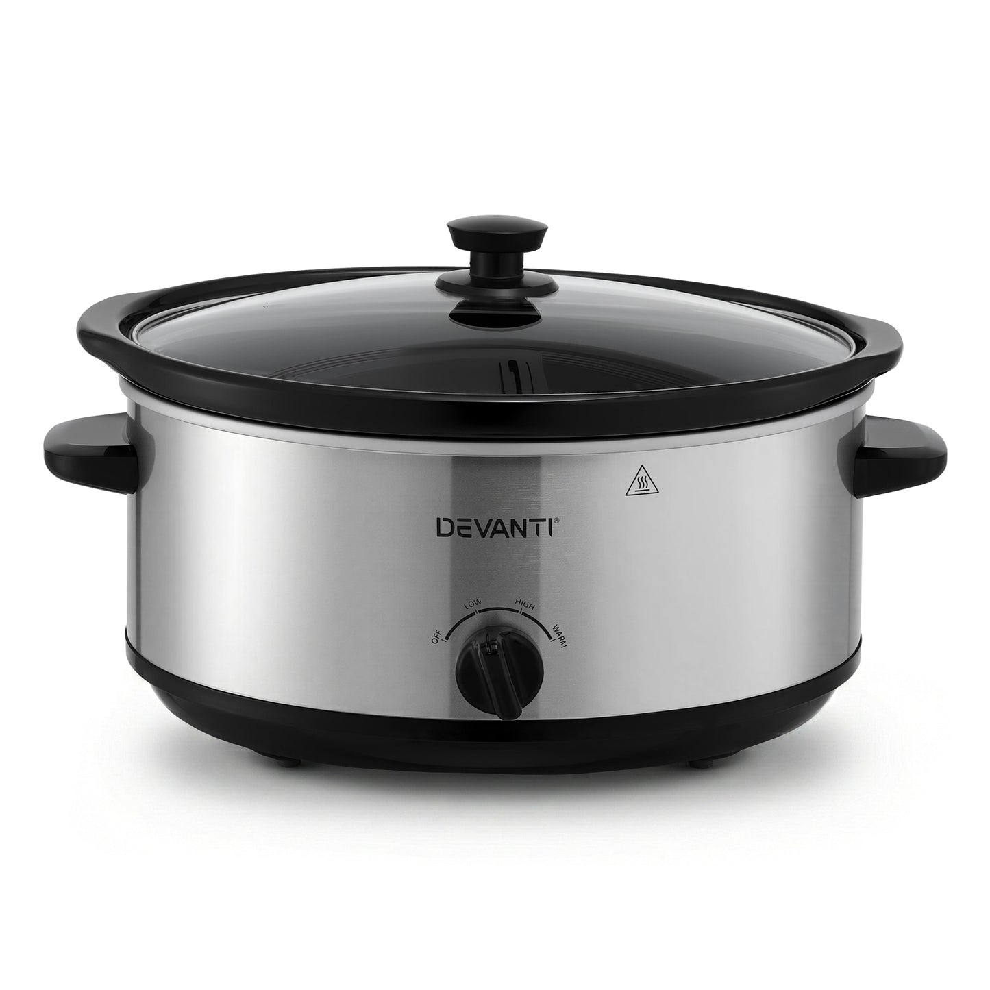 Devanti 6.5L Slow Cooker Electric Multi Cooker with 3 Heat Settings and Keep Warm Function SC-3G-6L-SI