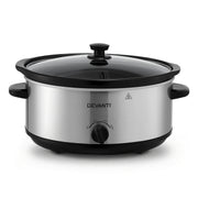 Devanti 6.5L Slow Cooker Electric Multi Cooker with 3 Heat Settings and Keep Warm Function SC-3G-6L-SI