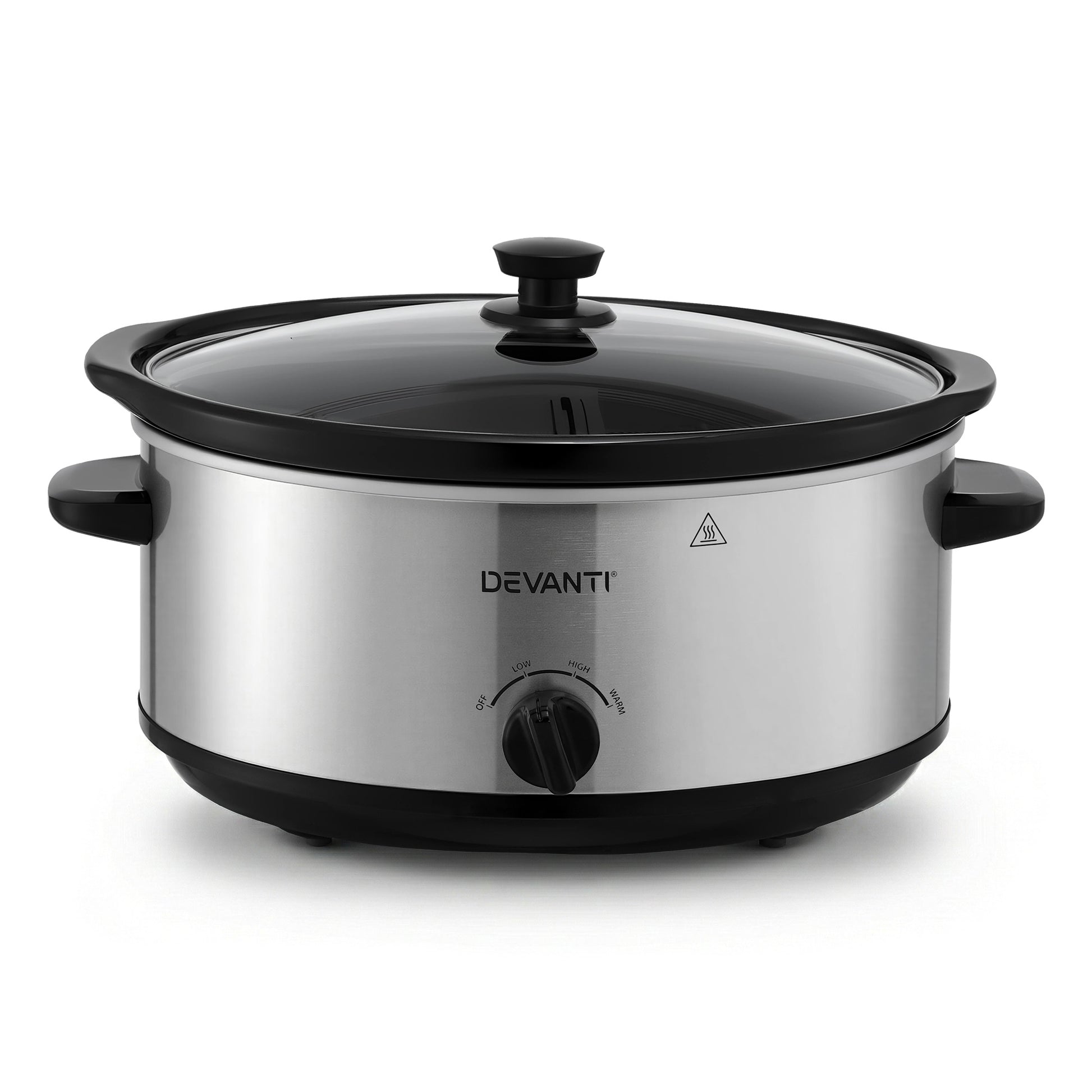 Devanti 6.5L Slow Cooker Electric Multi Cooker with 3 Heat Settings and Keep Warm Function SC-3G-6L-SI