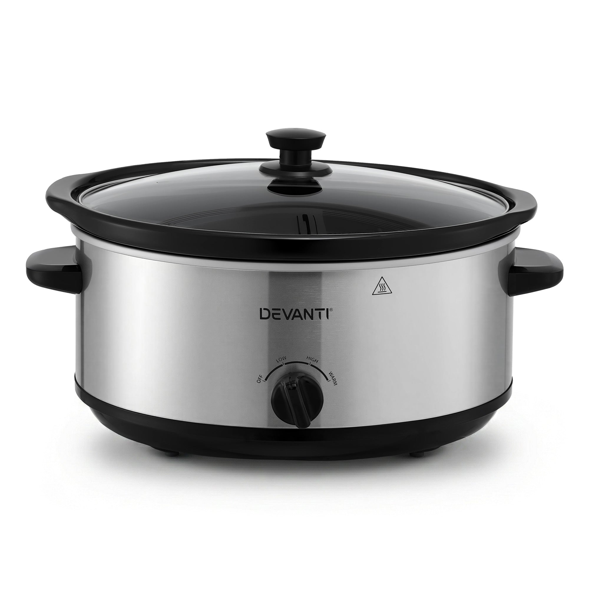 Devanti 6.5L Slow Cooker Electric Multi Cooker with 3 Heat Settings and Keep Warm Function SC-3G-6L-SI