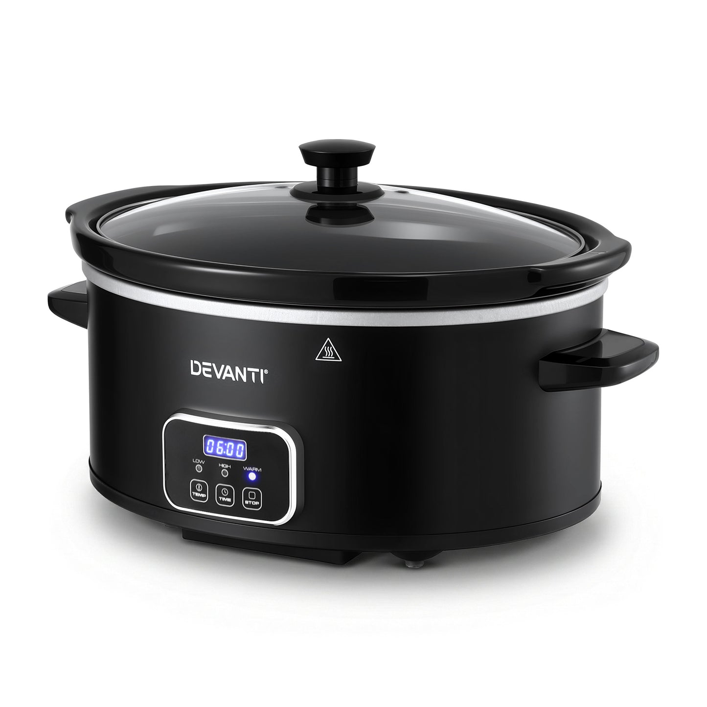 Devanti 5.6L Slow Cooker Electric Multi Cooker with 3 Heat Settings and Keep Warm Function SC-DP-6QT-BK