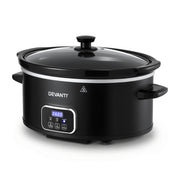 Devanti 5.6L Slow Cooker Electric Multi Cooker with 3 Heat Settings and Keep Warm Function SC-DP-6QT-BK