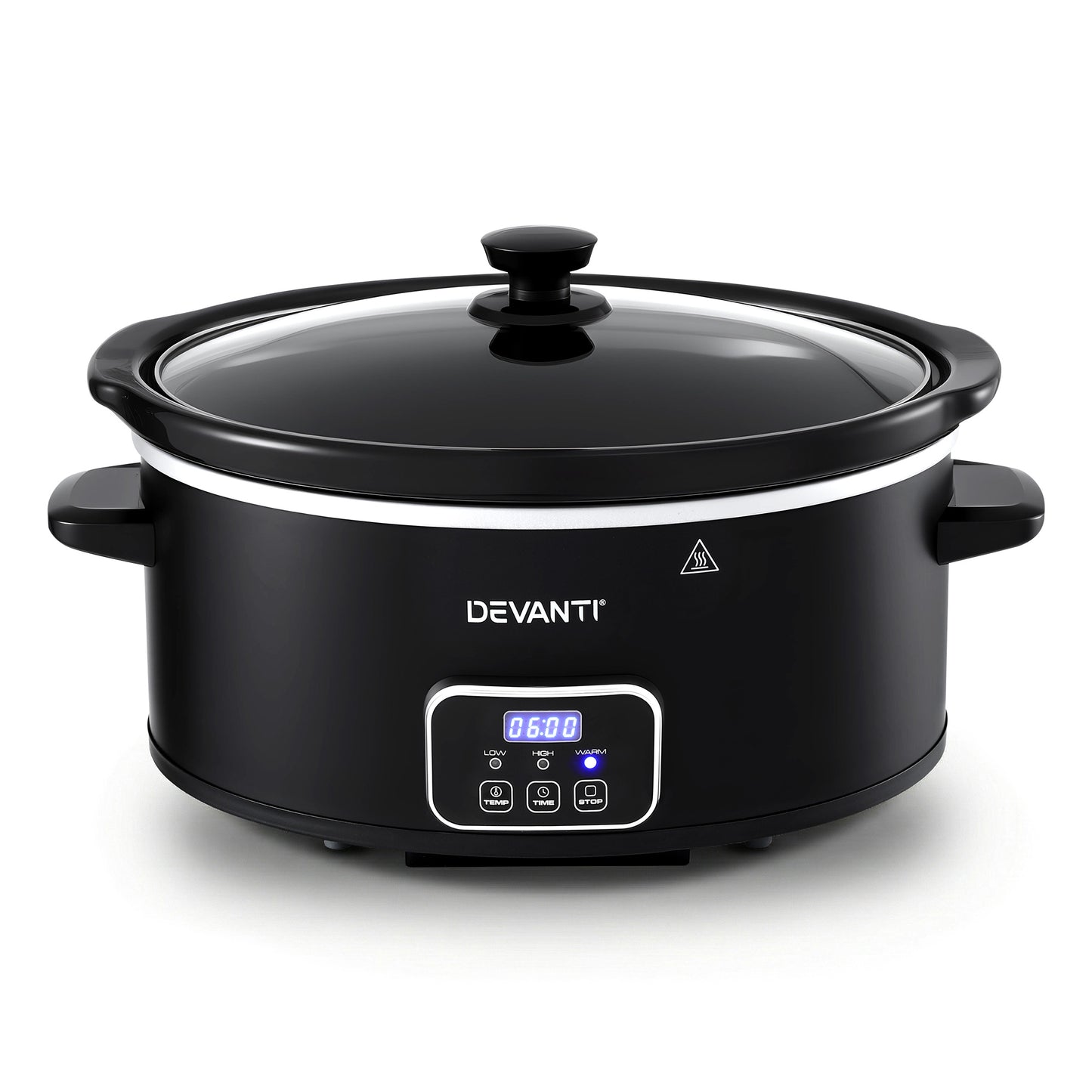 Devanti 5.6L Slow Cooker Electric Multi Cooker with 3 Heat Settings and Keep Warm Function SC-DP-6QT-BK