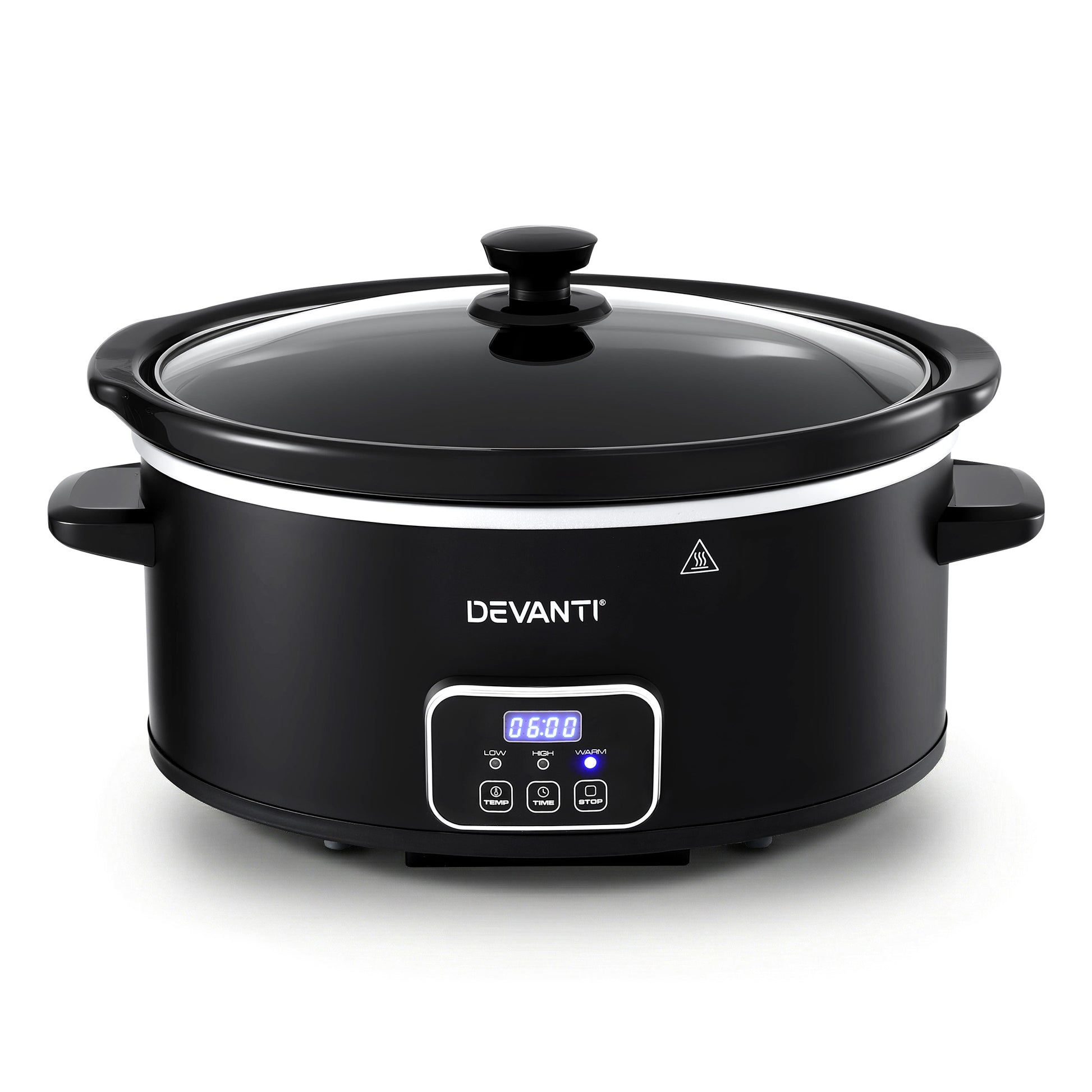 Devanti 5.6L Slow Cooker Electric Multi Cooker with 3 Heat Settings and Keep Warm Function SC-DP-6QT-BK