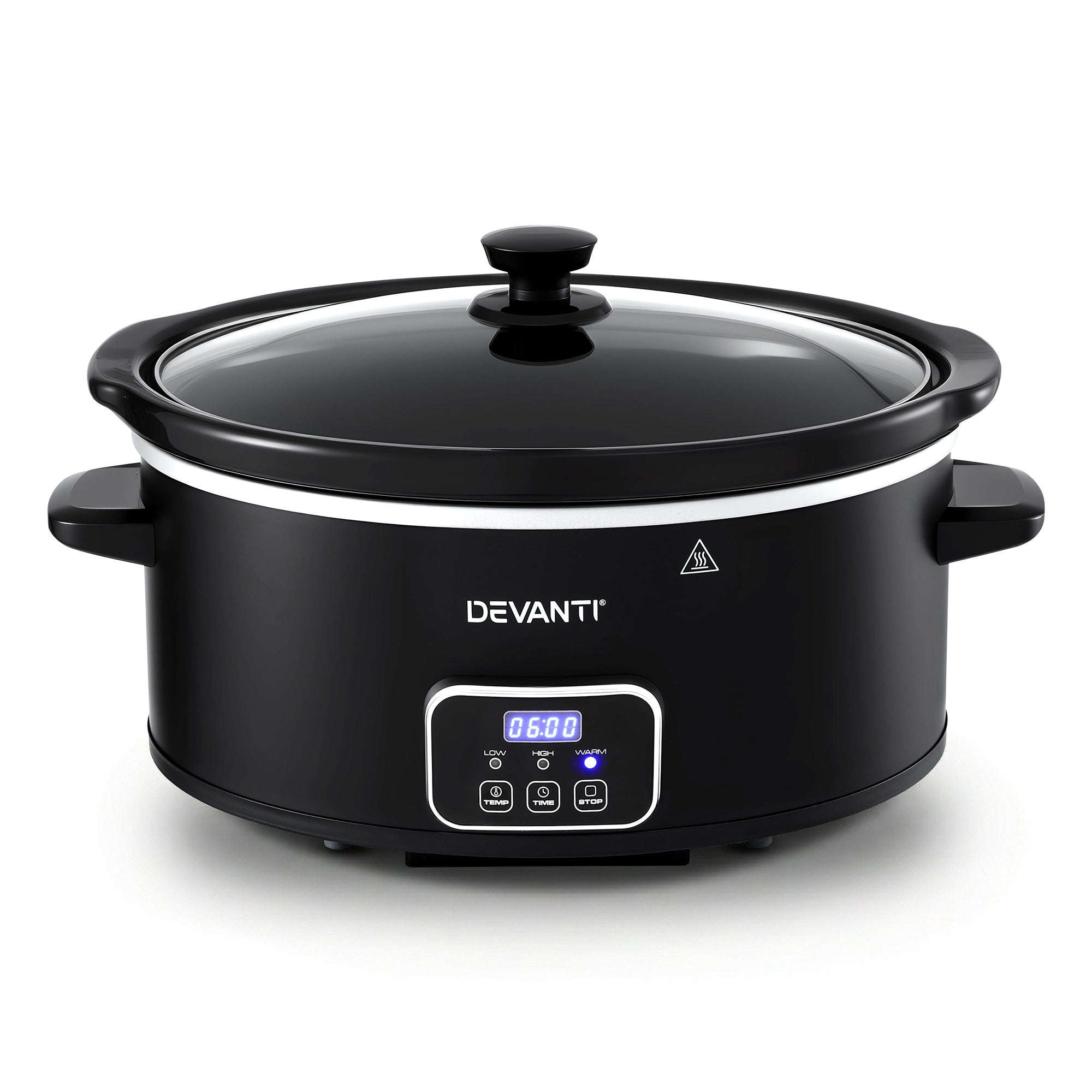 Devanti 5.6L Slow Cooker Electric Multi Cooker with 3 Heat Settings and Keep Warm Function SC-DP-6QT-BK