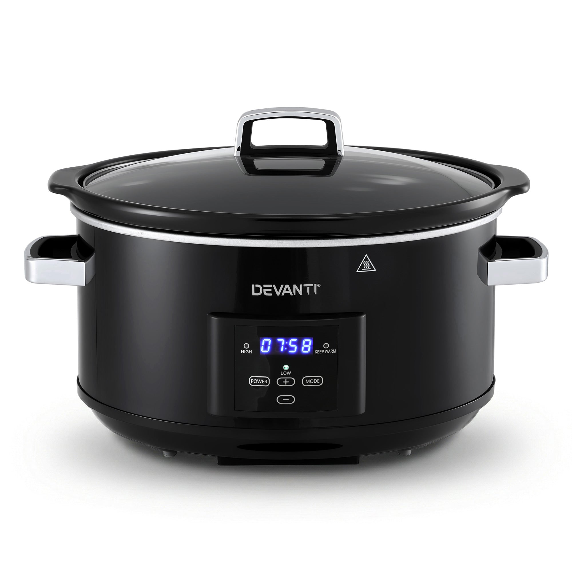 Devanti 8L Slow Cooker Electric Multi Cooker with 3 Heat Settings and Keep Warm Function SC-DP-8QT-BK