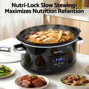 Devanti 8L Slow Cooker Electric Multi Cooker with 3 Heat Settings and Keep Warm Function SC-DP-8QT-BK