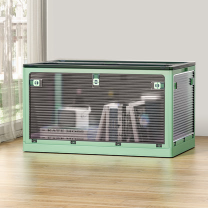 Artiss Storage Box Container Foldable Stackable 5 Sides Open Transparent 140L SC-PLS-140L-GN