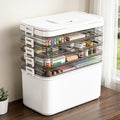 Artiss 5 Tier Portable Storage Box Detachable with Handles Plastic Clear SC-PLS-5T-WH