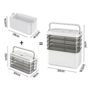 Artiss 5 Tier Portable Storage Box Detachable with Handles Plastic Clear SC-PLS-5T-WH