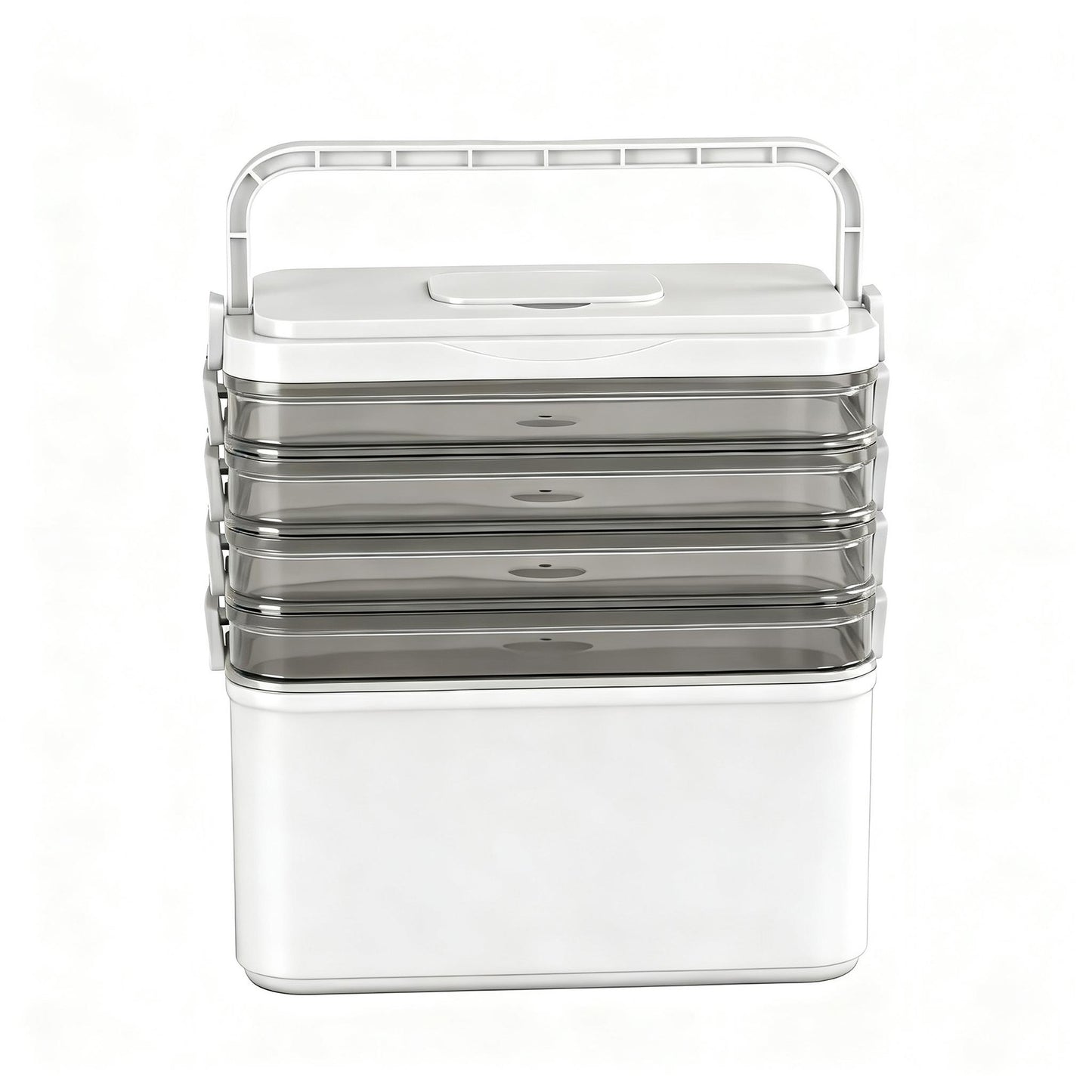 Artiss 5 Tier Portable Storage Box Detachable with Handles Plastic Clear SC-PLS-5T-WH