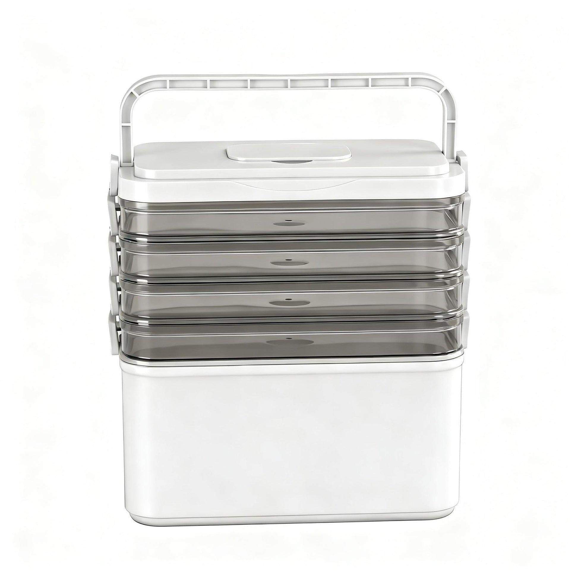 Artiss 5 Tier Portable Storage Box Detachable with Handles Plastic Clear SC-PLS-5T-WH