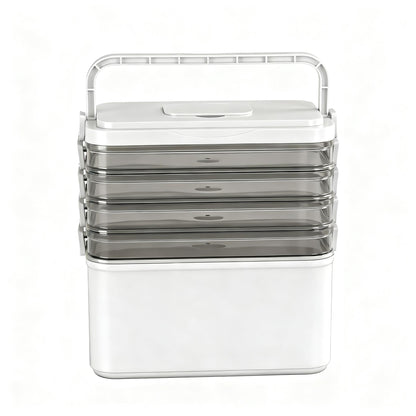 Artiss 5 Tier Portable Storage Box Detachable with Handles Plastic Clear SC-PLS-5T-WH