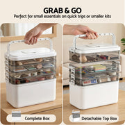Artiss 5 Tier Portable Storage Box Detachable with Handles Plastic Clear SC-PLS-5T-WH