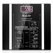 Everfit Body Fat Bathroom Scale Weighing Water Body Fat Gym 180KG SCALE-BFAT-BK