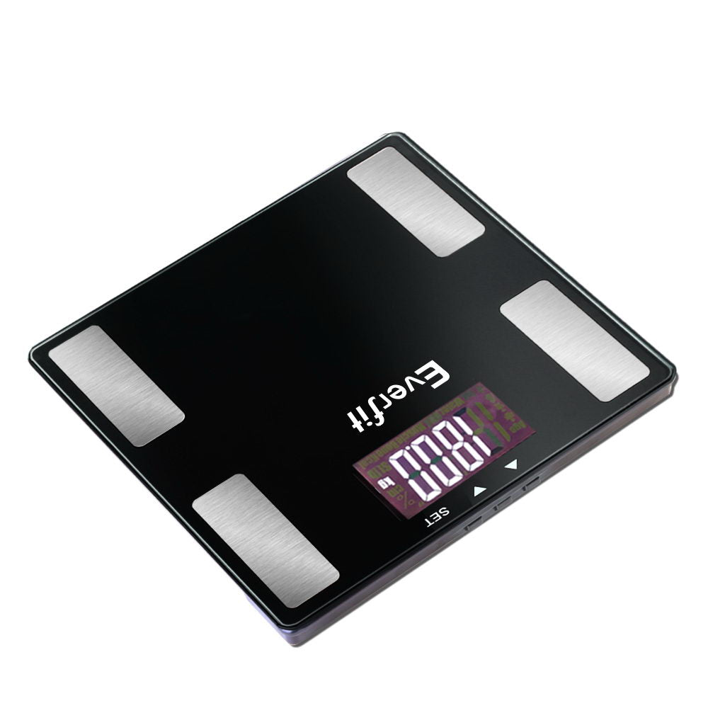 Everfit Body Fat Bathroom Scale Weighing Wireless Bluetooth Gym 180KG SCALE-BFAT-BLTH-BK