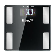 Everfit Body Fat Bathroom Scale Weighing Wireless Bluetooth Gym 180KG SCALE-BFAT-BLTH-BK