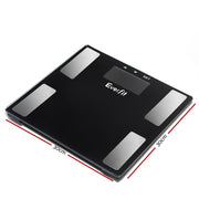 Everfit Body Fat Bathroom Scale Weighing BMI Monitor Gym 180KG SCALE-BFAT-MULTI-BK