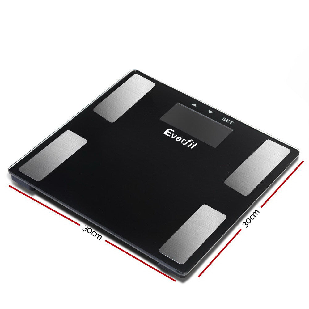 Everfit Body Fat Bathroom Scale Weighing BMI Monitor Gym 180KG SCALE-BFAT-MULTI-BK