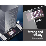 Everfit Body Fat Bathroom Scale Weighing BMI Monitor Gym 180KG SCALE-BFAT-MULTI-BK