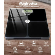 Everfit Electronic Digital Bathroom Scale Weighing Tracker Gym 180KG SCALE-BFAT-S-BK