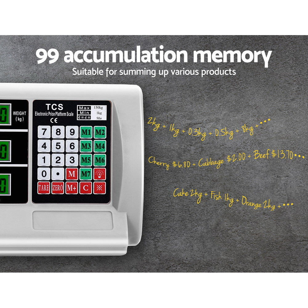 Emajin Platform Scales Digital 150KG Electronic Scale Counting LCD SCALE-TCS-B-150KG