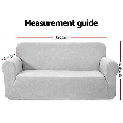 Artiss Sofa Cover Couch Covers 3 Seater High Stretch Grey SCOVER-MERBAU-3-GY