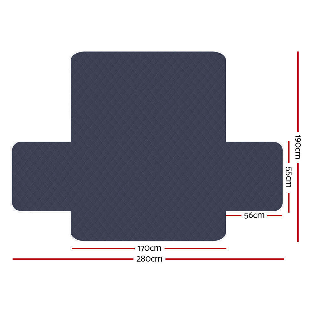 Artiss Sofa Cover Couch Covers 3 Seater Quilted Dark Grey SCOVER-PAD-3-DG