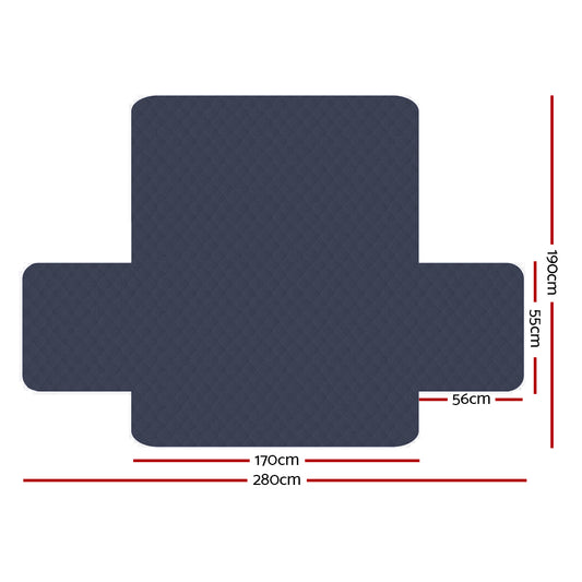 Artiss Sofa Cover Couch Covers 3 Seater Quilted Dark Grey SCOVER-PAD-3-DG