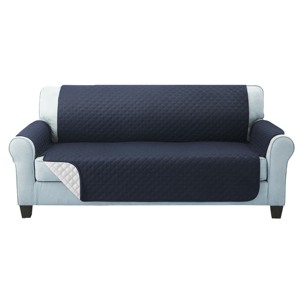 Artiss Sofa Cover Couch Covers 3 Seater Quilted Dark Grey SCOVER-PAD-3-DG