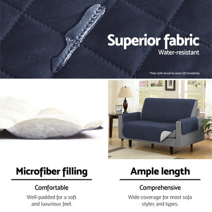 Artiss Sofa Cover Couch Covers 3 Seater Quilted Dark Grey SCOVER-PAD-3-DG