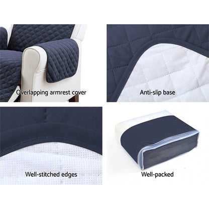 Artiss Sofa Cover Couch Covers 3 Seater Quilted Dark Grey SCOVER-PAD-3-DG